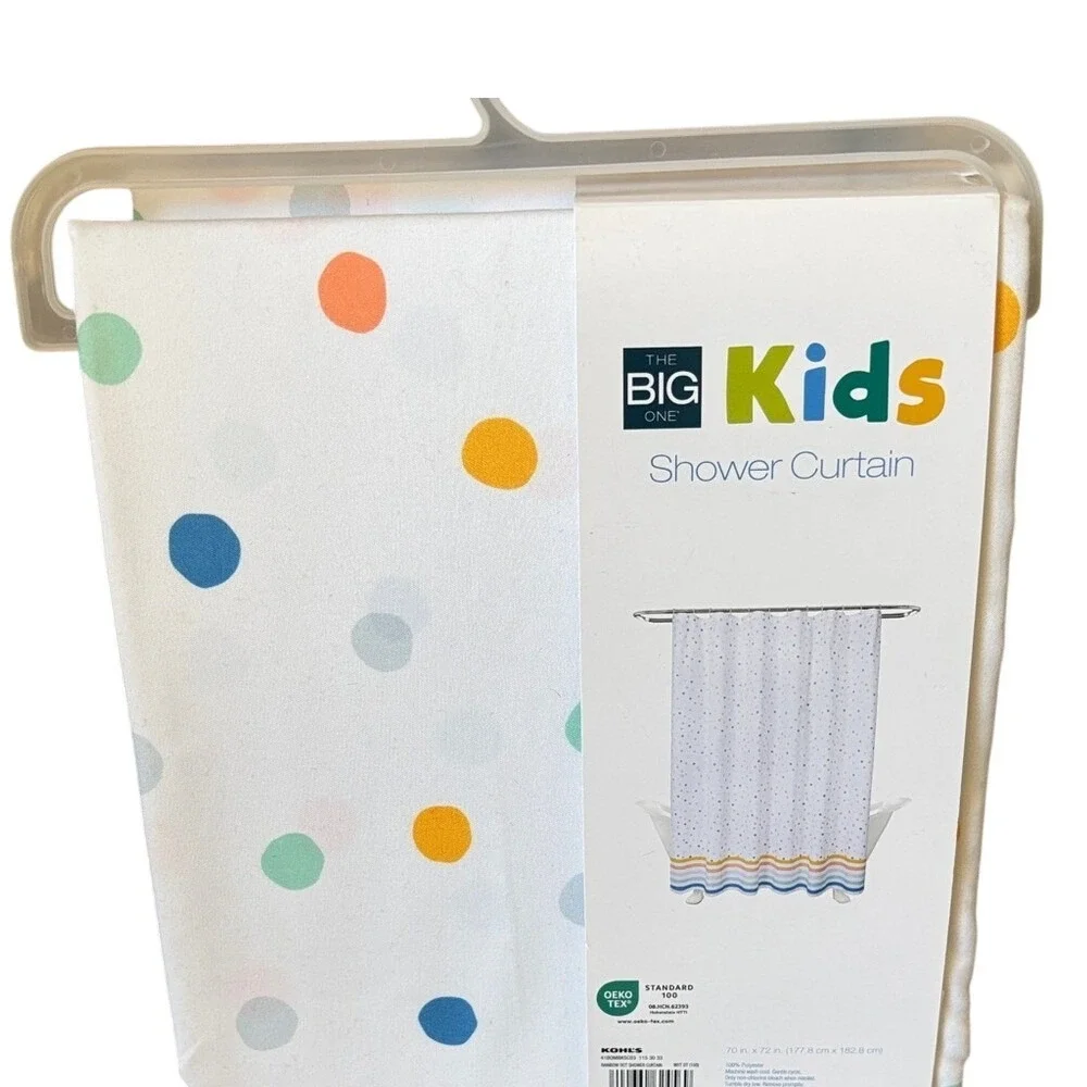 The Big One Kids Shower‎ Curtain Multicolored Polka Dot Design 70